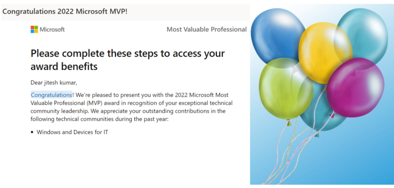 MVP Award Jitesh Kumar