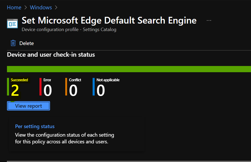 Intune Report - Set Microsoft Edge Default Search Engine