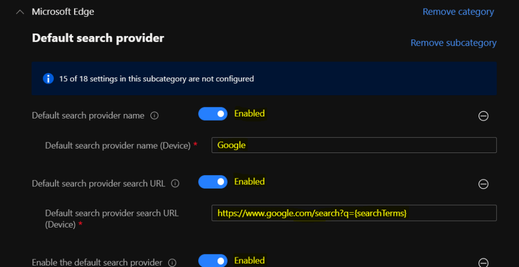 Set Google as Microsoft Edge Default Search Engine Using Intune