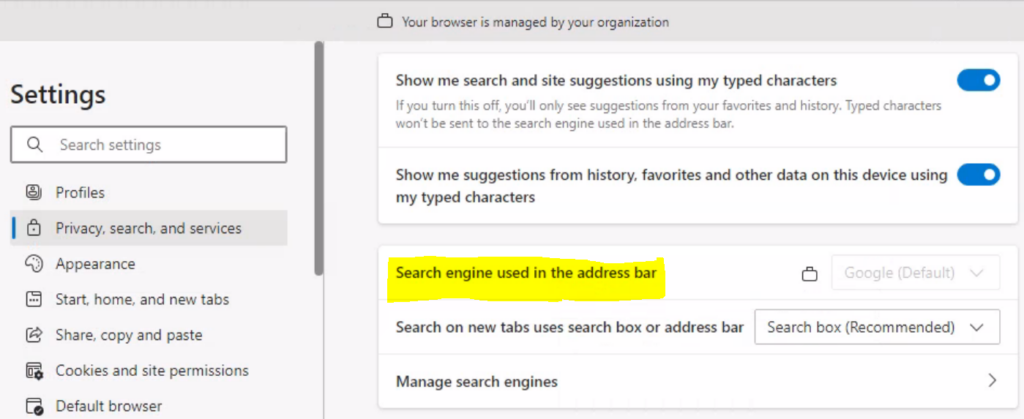 End Users Experience - Set Google as Default Search Engine