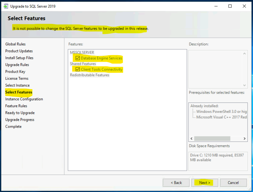 SQL Server 2019 Upgrade for SCCM Secondary Server