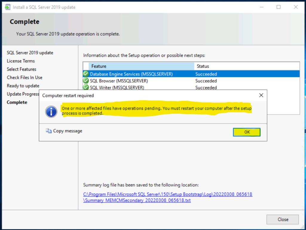 Install SQL Server 2019 CU15