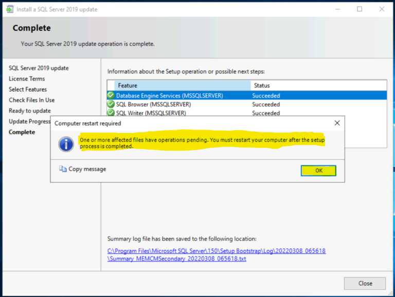 SQL Server 2019 Upgrade For SCCM Secondary Server HTMD Blog