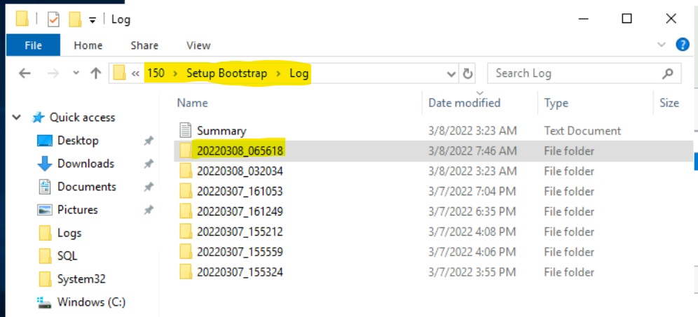 SQL Server 2019 Upgrade and CU Update Log Files