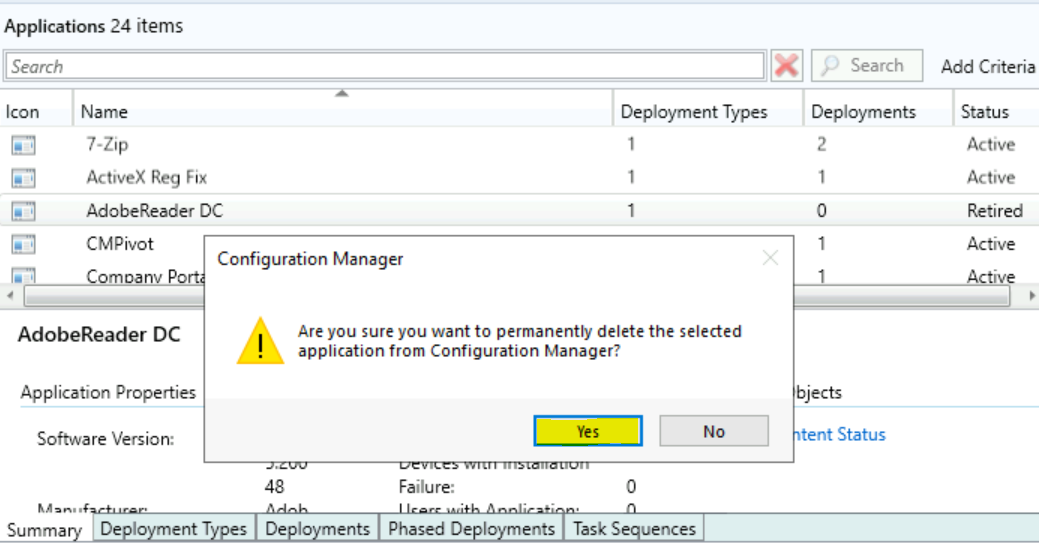 How to Retire Application in SCCM Delete App HTMD Community Modern