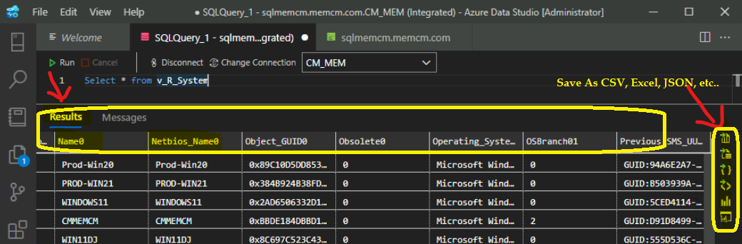 SCCM SQL Data Visualization Using Azure Data Studio And Query Execution ...