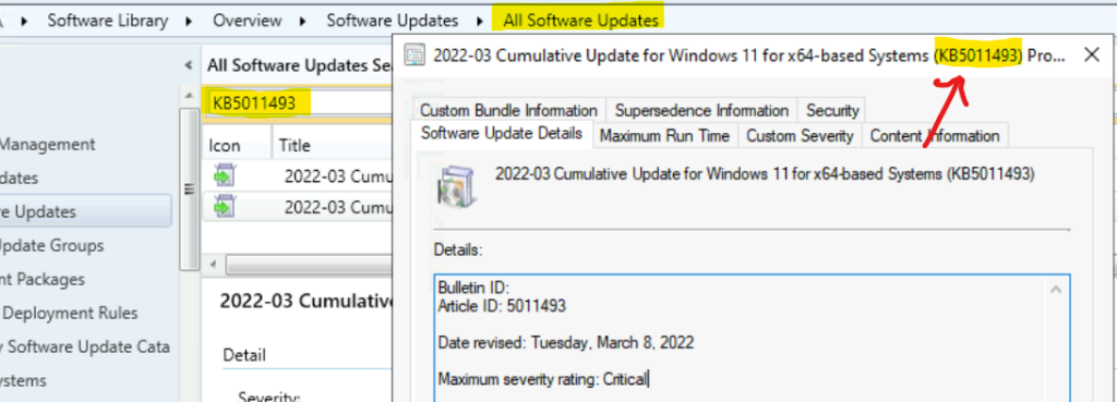 Windows 10 KB5011487 and Windows 11 KB5011493 using SCCM Intune March 2022 Patch Tuesday 