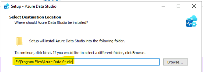 Install Azure Data Studio Standalone Package