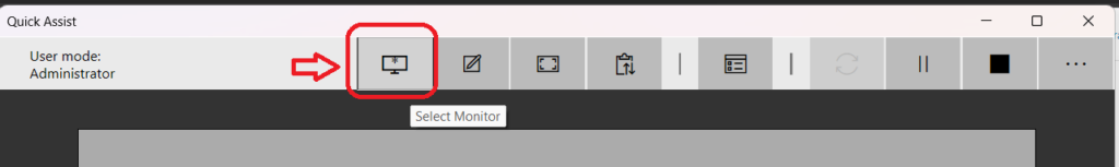 Select Different Monitors Option with Quick Assist