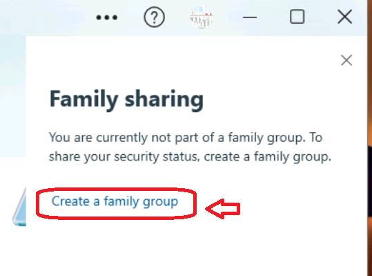 Family Sharing option in Microsoft Defender