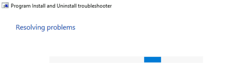 Resolving problems - Program Install and Uninstall troubleshooter