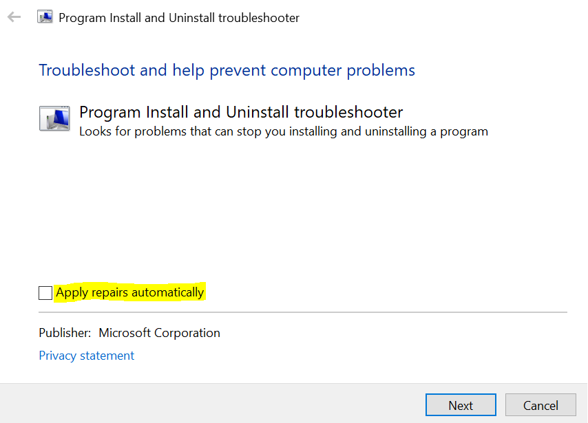 Program Install Uninstall Troubleshooter | Fix Apps Problems