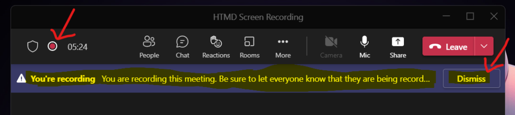 How to Confirm whether the recording is started? Use Microsoft Teams to Record Screen on Windows 11 PC