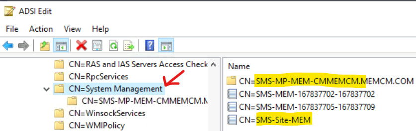 Check ADSIEDIT.MSC to Confirm Published SCCM Records in AD