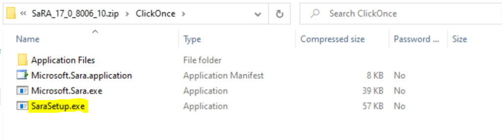 Run SaraSetup - Download Microsoft Support and Recovery Assistant SaRA