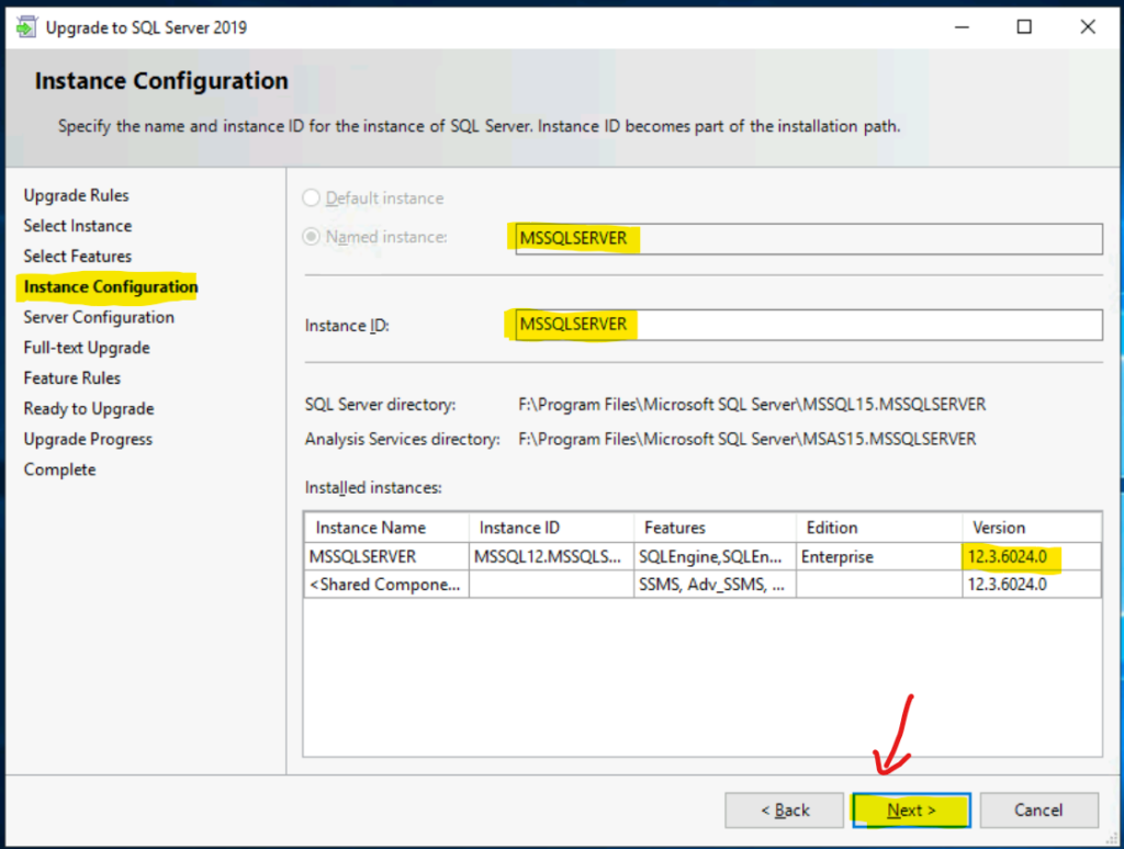 Upgrade to SQL Server Instance Configuration for SCCM Primary server SQL DB