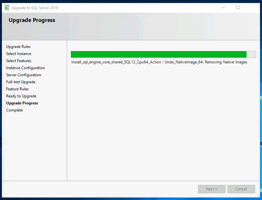 Monitor SQL Server 2019 in-place Upgrade of SCCM Primary Server