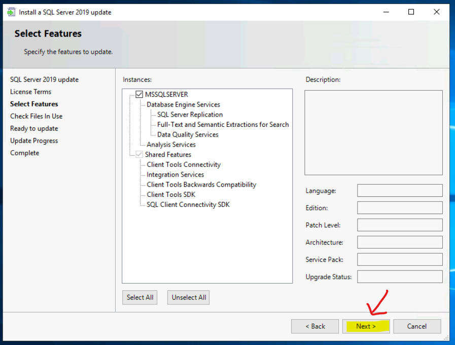 Install SQL Server 2019 CU15 on SCCM Primary Server SQL DB