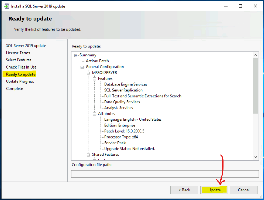 Install SQL Server 2019 CU15 on SCCM Primary Server SQL DB