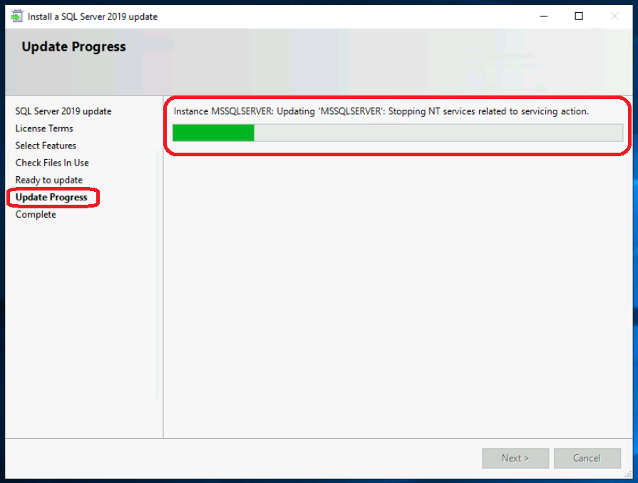 Install SQL Server 2019 CU15 on SCCM Primary Server SQL DB