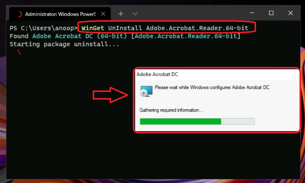 Uninstall Application using WinGet Tool on Windows 11