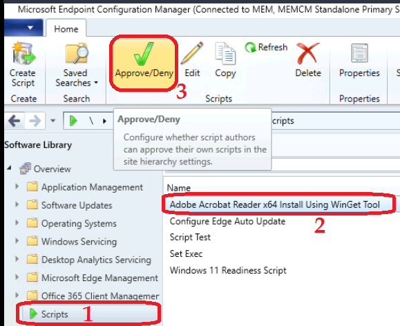 Run Powershell script from software package