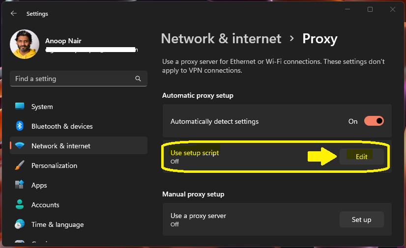 Configure Proxy Settings in Windows 11 Proxy Server Configuration