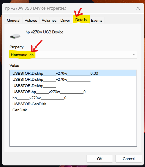 Find Out Hardware ID for HP USB Drive - USB Drive Hardware ID on Windows 11