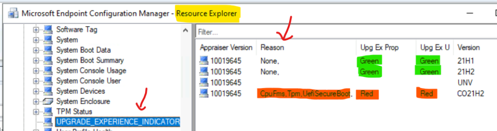 Check Window 11 Upgrade Compatible Matrix from Resource Explorer | SCCM Report