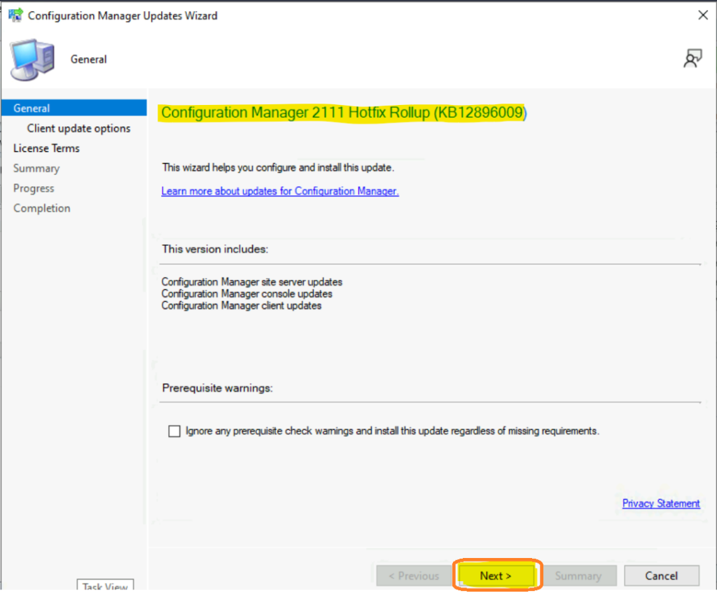 Latest Fixes for SCCM 2111 with Hotfix KB12896009 Update Rollup