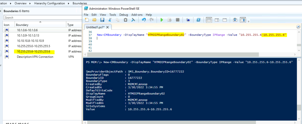 Create SCCM Boundaries Using PowerShell | Import | Restore Boundaries