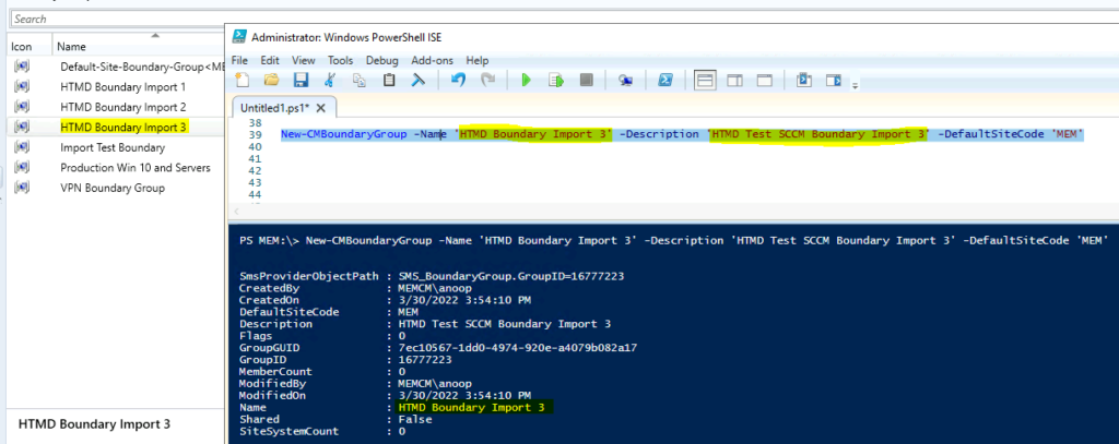 Create SCCM Boundary Group Using PowerShell | Import | Restore Boundary Group