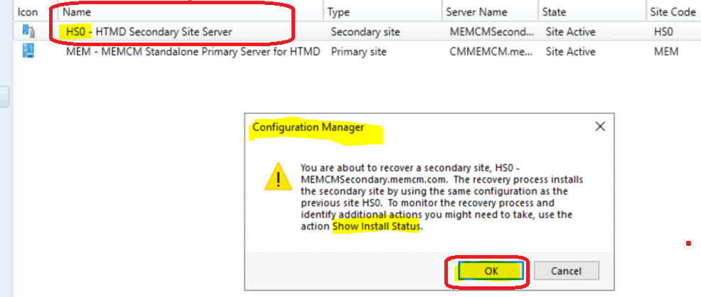 Secondary Server Installation of SCCM 2111 Hotfix KB12896009 Update Rollup