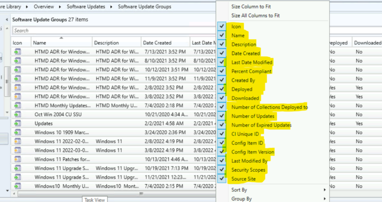 SUG Software Update Group Patch Deployments SCCM Report Using SQL Query ...