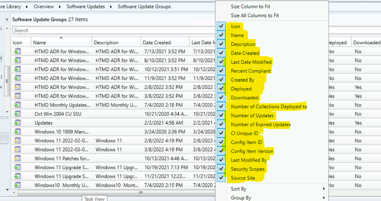 SUG Software Update Group Patch Deployments SCCM Report Using SQL Query ...