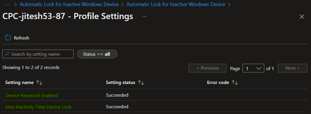 Intune Profile Settings Report for Configuration Profiles