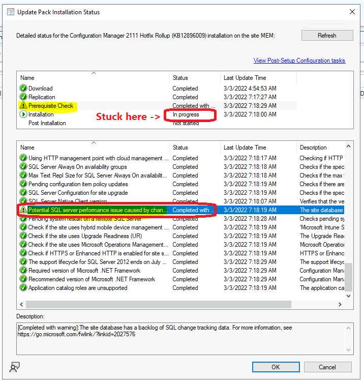 FIX: SCCM Setup will not continue because of WARNING in Prerequisite Check Issue