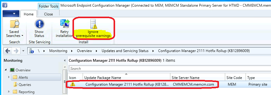 FIX: SCCM Setup will not continue because of WARNING in Prerequisite Check Issue