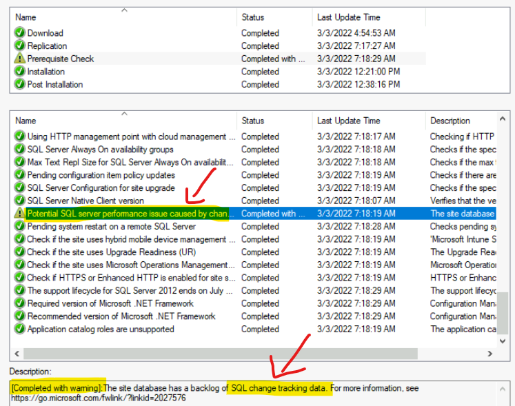 FIX: SCCM Site Database has a Backlog of SQL Change Tracking Data