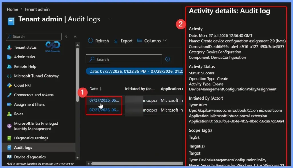 Track Who Restarted a Device using Intune Audit Logs - Fig.6