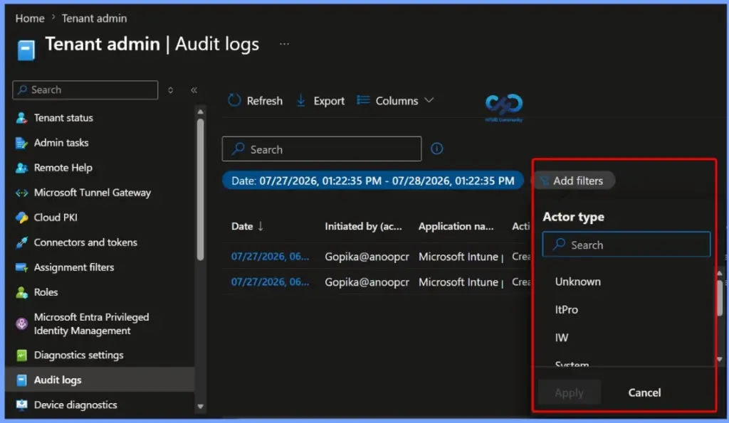 Track Who Restarted a Device using Intune Audit Logs - Fig.10