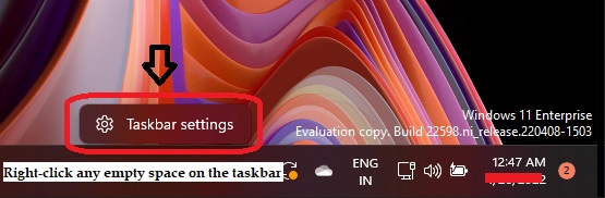 Best Method to Open Windows 11 Taskbar Settings