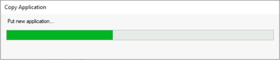 Started copying application