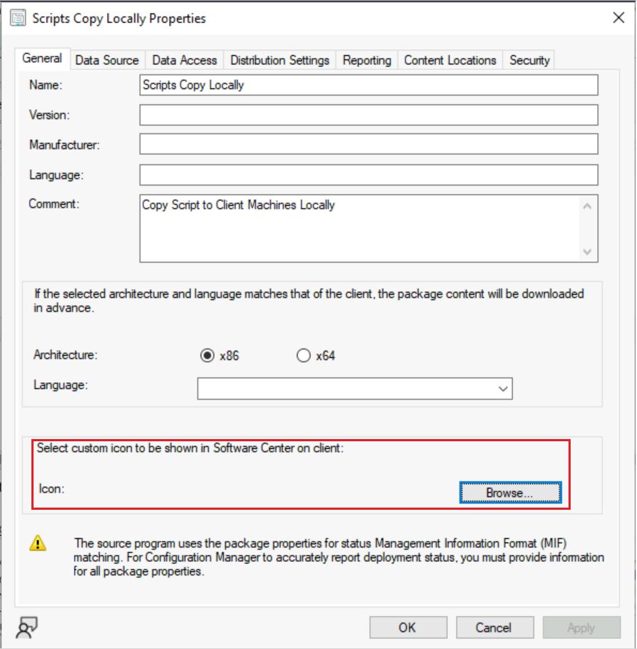 Browse Custom Icon - SCCM Software Center Icon for Packages