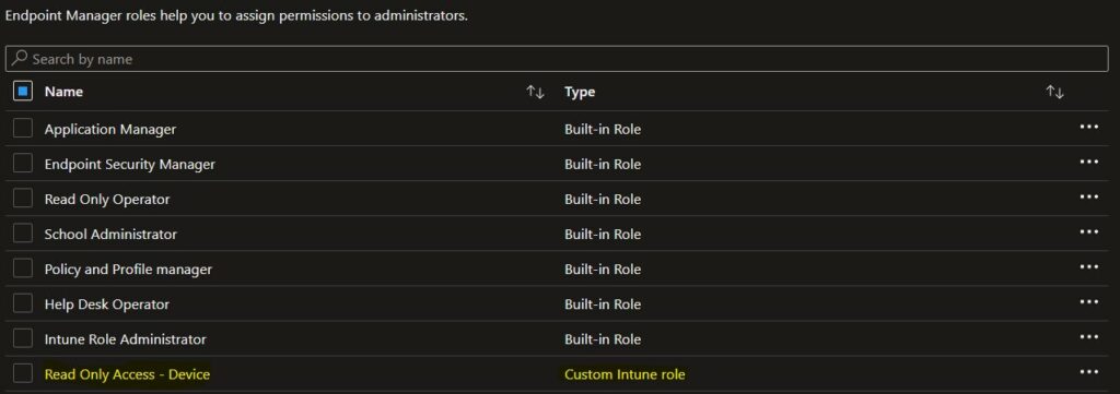 Custom Intune Role - Duplicate Intune RBAC Roles