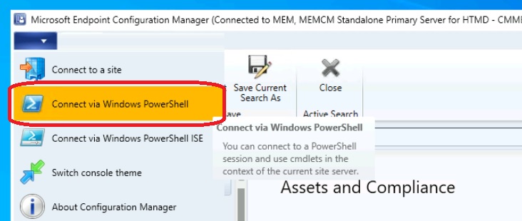 Connect via Windows PowerShell - Create SCCM Package Deployment using PowerShell 1