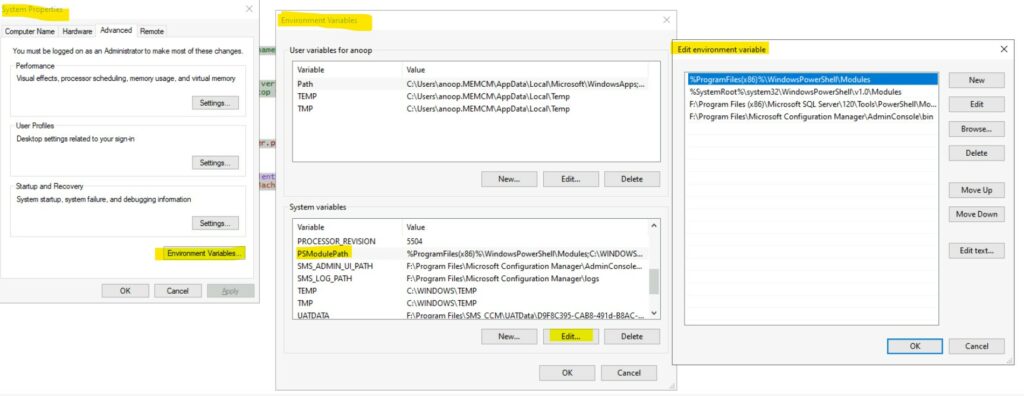 SCCM PS Module environment variable PSMoudlePath