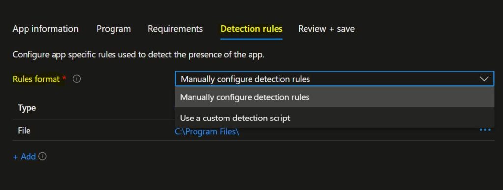 Detection Rules Format - Intune Win32 App Deployment Detection Methods