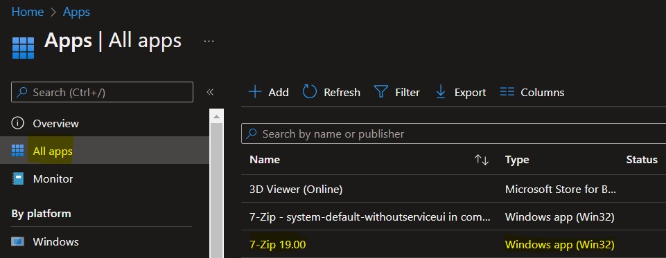 Deploy Win32 Apps to Device Groups Publish Win32 Apps as Available to Intune using device groups Fig.1