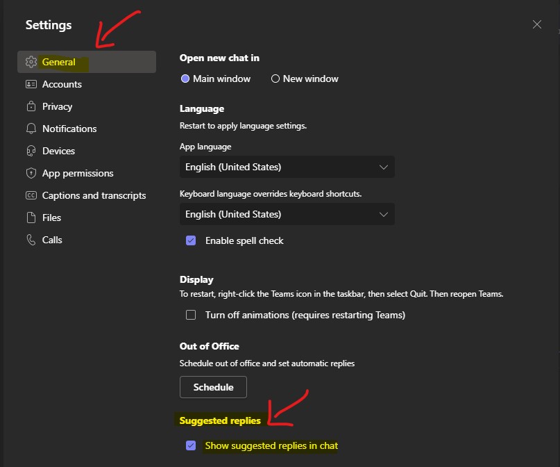 Turn Off or On Microsoft Teams Suggested Replies Feature Available on Windows 11 Desktop 4 Microsoft Teams Suggested Replies Available on Windows 11 Desktop 3